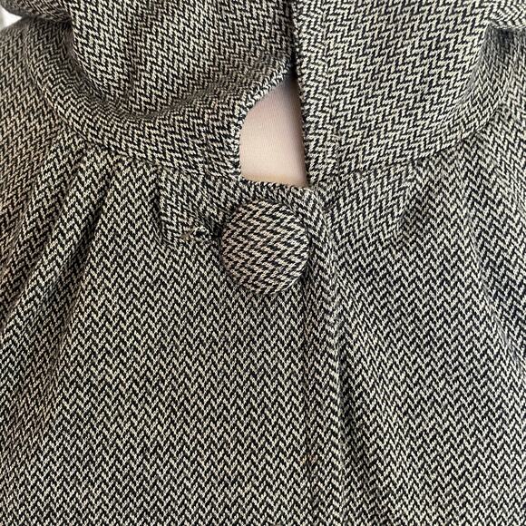 Live A Little Herringbone Swing Coat Jacket Fur Cuffs SMALL Retro 50s 60s Fall - Picture 9 of 12